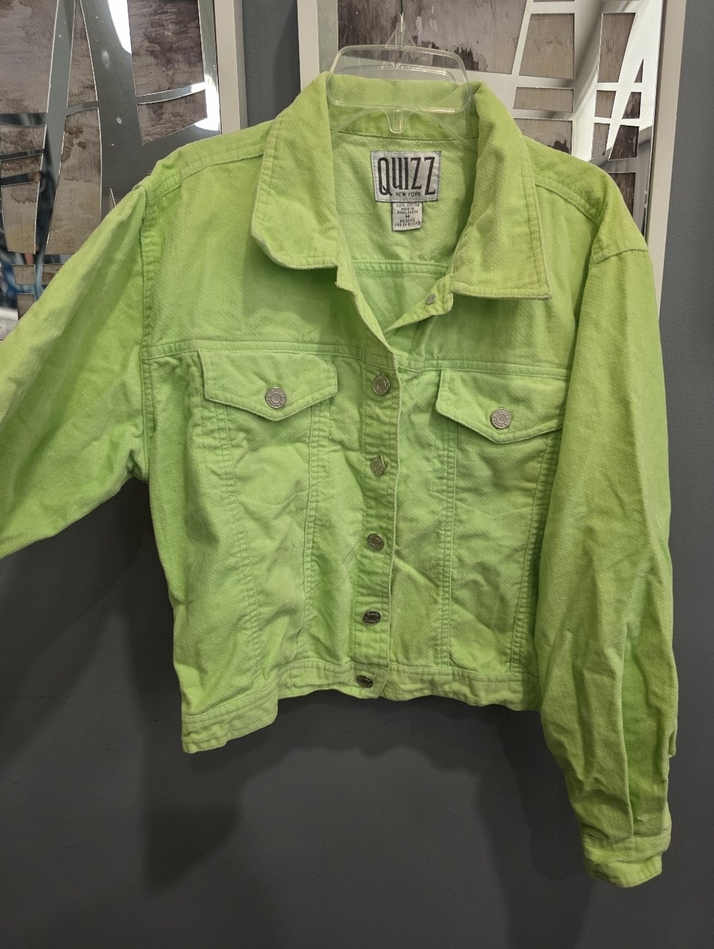 Lime Green Women's Denim Jacket